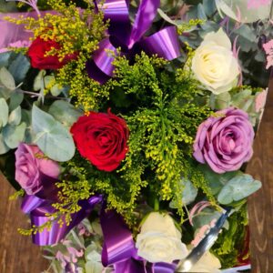 Five Rose bouquet with greenery