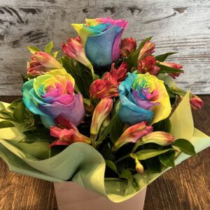 Rainbow Rose Arrangement
