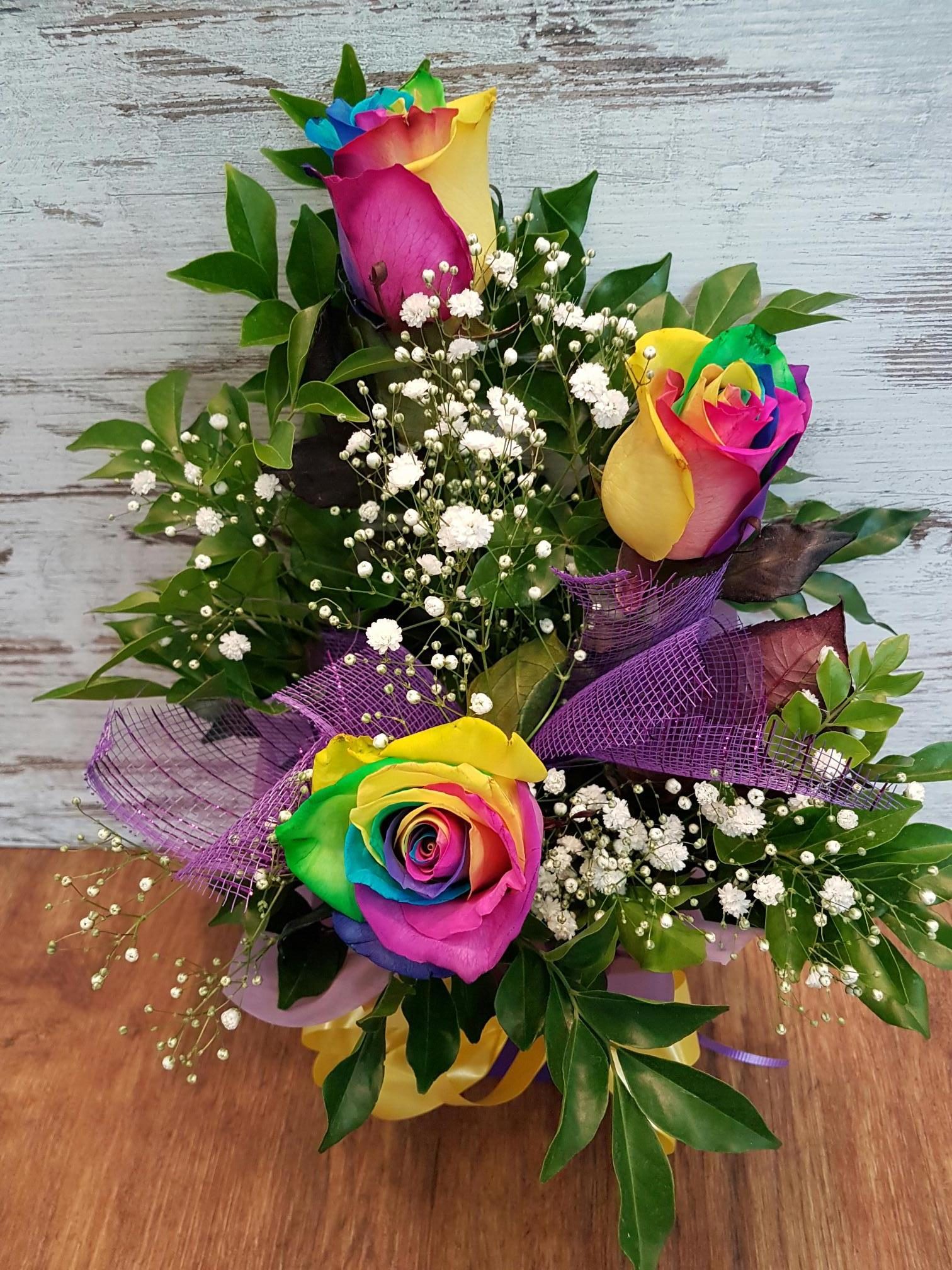 Rainbow Rose Arrangement | Westridge Florist Toowoomba