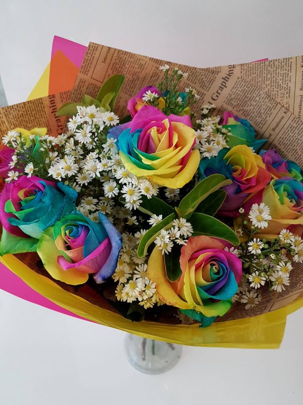 Rainbow rose bouquet Westridge Florist Toowoomba